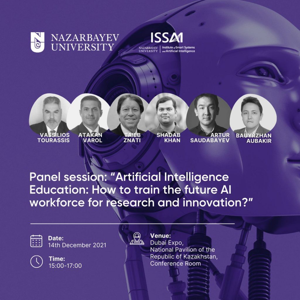 НУ ISSAI организовал панельную сессию “Образование в области искусственного интеллекта: как подготовить будущих специалистов в области искусственного интеллекта для исследований и инноваций?” на выставке EXPO-2020 в Дубае