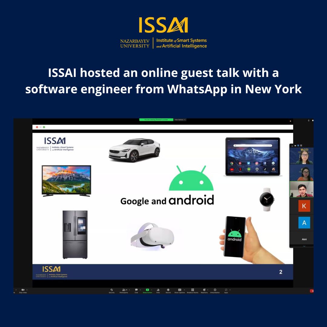 ISSAI hosted an online guest talk with a software engineer from WhatsApp in New York