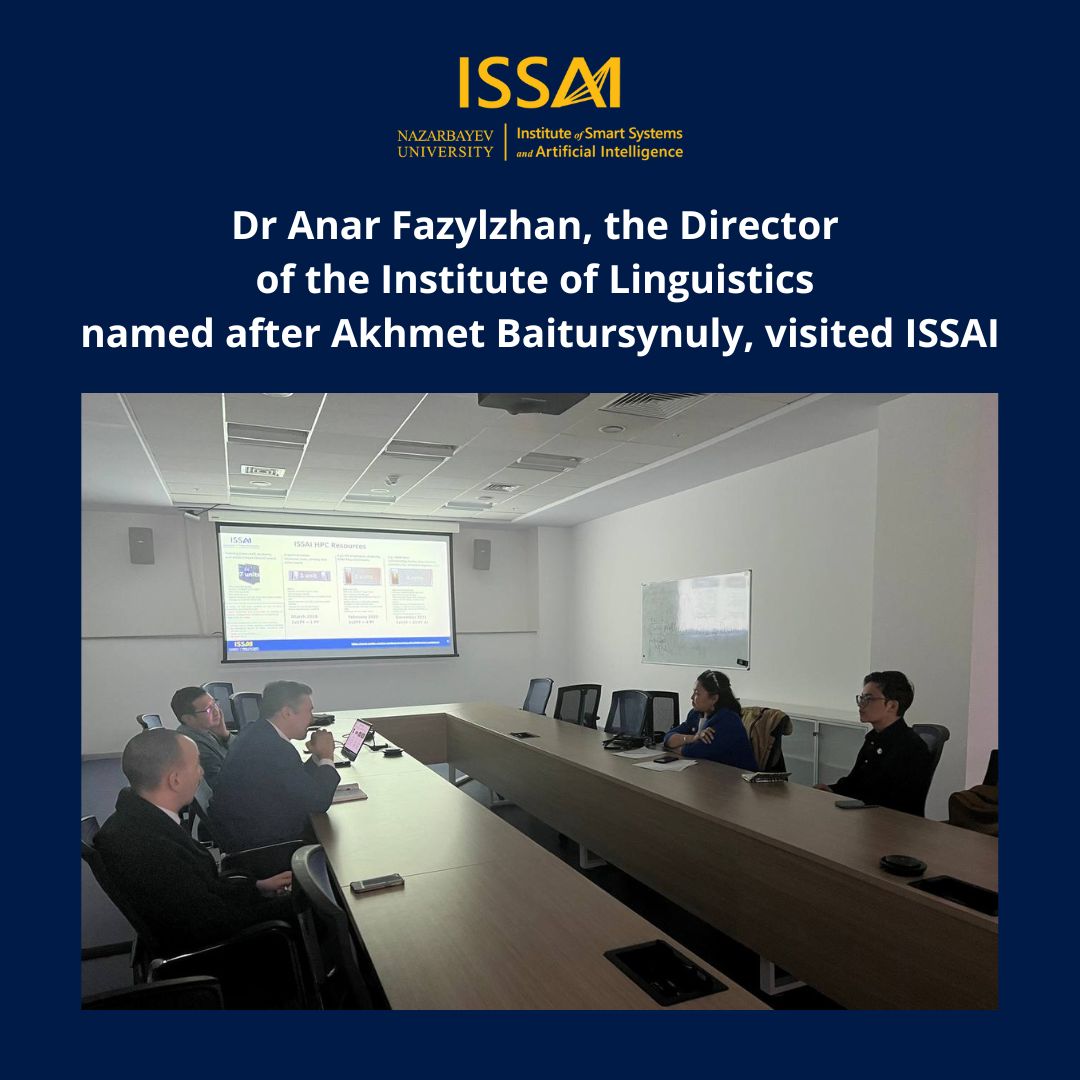 Dr. Anar Fazylzhan, the Director of the Institute of Linguistics named after Akhmet Baitursynuly, visited ISSAI