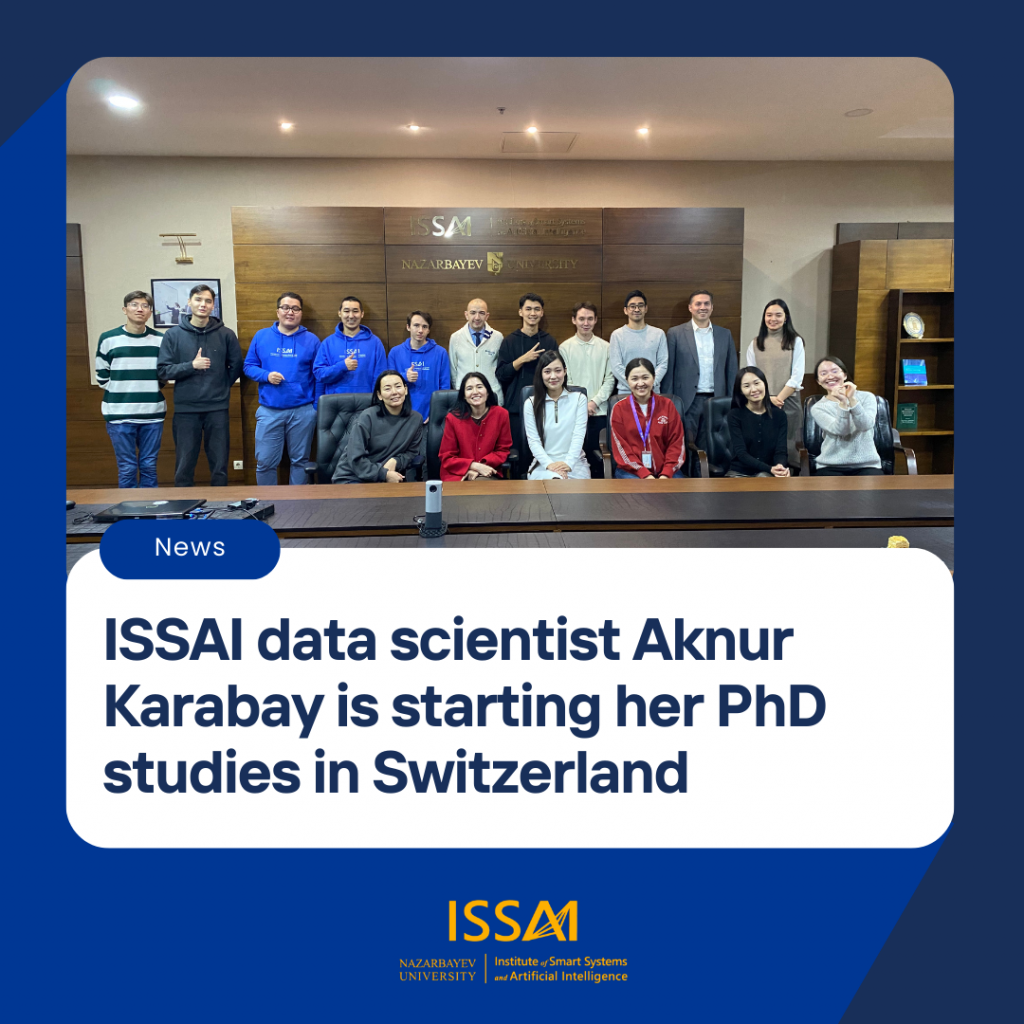 ISSAI data scientist Aknur Karabay is starting her PhD studies in Switzerland