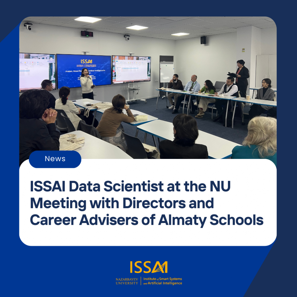 ISSAI Senior Data Scientist at the NU Meeting with Directors and Career Advisers of Almaty Schools 