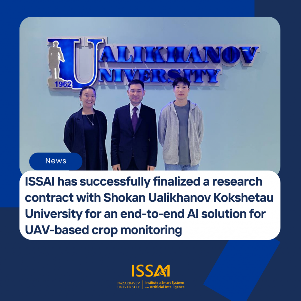 ISSAI has successfully finalized a research contract with Shokan Ualikhanov Kokshetau University for an end-to-end AI solution for UAV-based crop monitoring